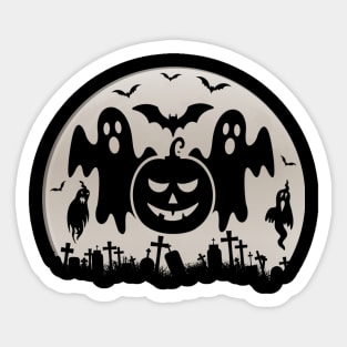 Spooky Moon Halloween Witch Monster Ghost Pumpkin 13 Sticker